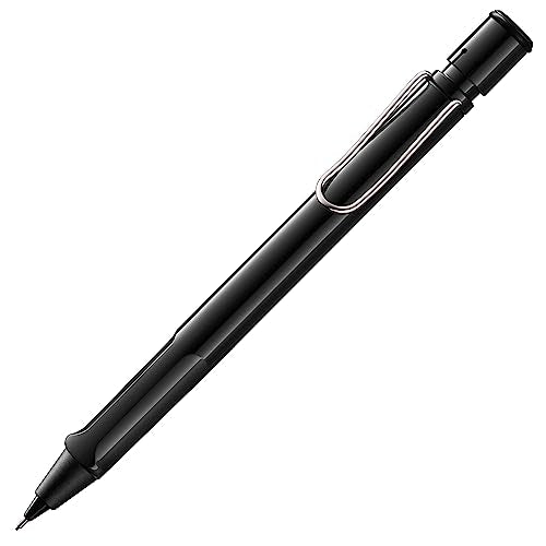 LAMY safari black - Mechanical Pencil with ergonomic grip & body made of robust ASA plastic - ideal for drawing & writing - including LAMY M 41 fine line refill 0.5 mm & eraser tip - color: Black