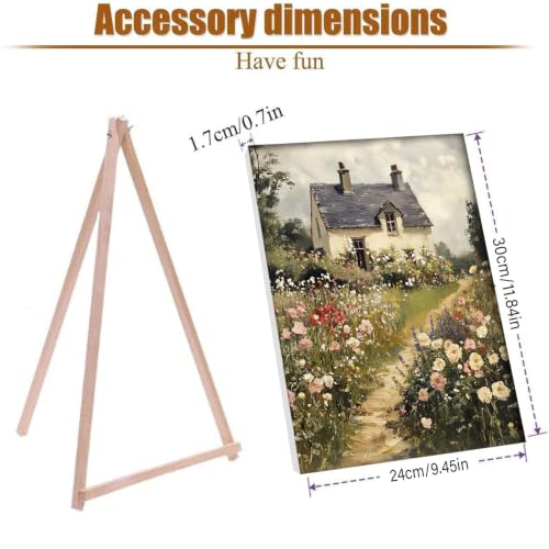 WUDWL Paint by Numbers Kit for Adults Framed Canvas, with Wooden Easel - color: YH04246