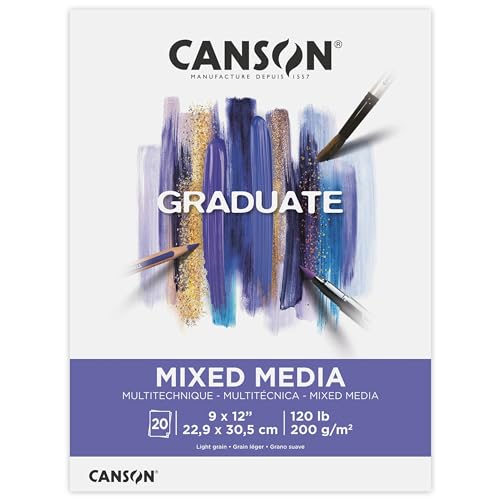 Canson Graduate Mixed Media Paper Pad, 9x12 in - color: White Paper, size: 9x12 inch