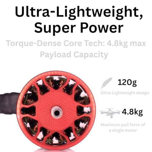 4Pcs Pro 3115-900kv Drone Brushless Motor 4-8s LiPo Kit Spare Part for 8,9,10,13inch Long Range FPV Freestyle Drones,FPV RC Quadcopter Drone Motor,1800W,4819g Thrust - color: RED