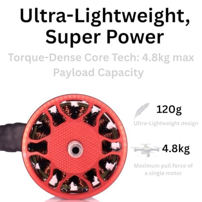 4Pcs Pro 3115-900kv Drone Brushless Motor 4-8s LiPo Kit Spare Part for 8,9,10,13inch Long Range FPV Freestyle Drones,FPV RC Quadcopter Drone Motor,1800W,4819g Thrust - color: RED