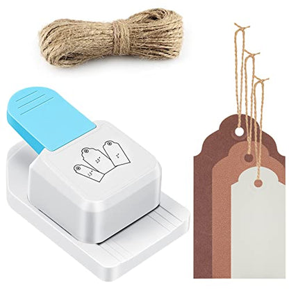 Lewtemi 3 in 1 Craft Tag Punch, 1.5/2/ 2.5" Gift Tag Paper Punches for DIY - style: 3 in 1