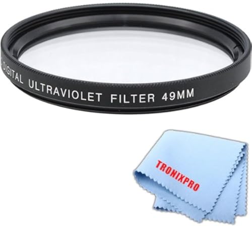 Tronixpro 49mm UV Protection Filter – HD Clear Digital Lens Protector for Mirrorless & DSLR Camera, Reduces Glare & Ghosting - size: 49mm UV Filter