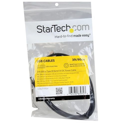 StarTech 3FT USB to Type M Barrel DC Power Cable (Pack of 2) - size: 3 ft / 1m (Pack of 2), style: Type M