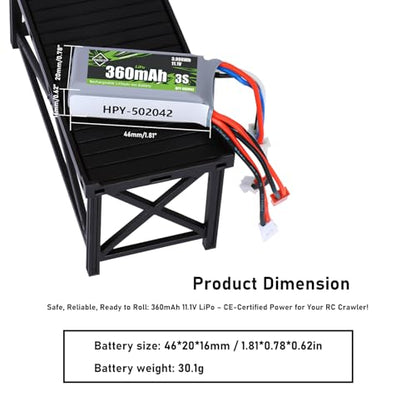 3S Lipo Battery 11.1V 360mAh Various Plugs Rechargeable RC Battery - size: 360mah 11.1V