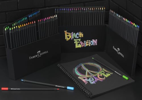 Faber-Castell Black Edition Colored Pencils, 100 Count, Storage Sleeve