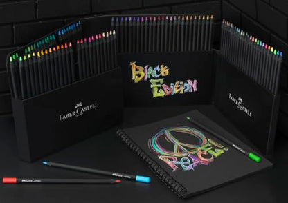Faber-Castell Black Edition Colored Pencils, 100 Count, Storage Sleeve