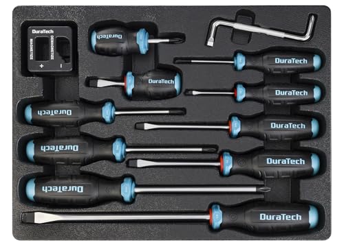DURATECH 12-Piece Magnetic Screwdriver Set, S2 Alloy Steel Screwdriver Set