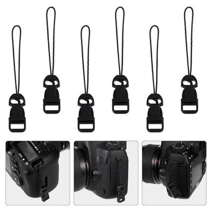 6 Pcs Black Quick Release Camera Strap QD Loops Connector Adapter Adjustable Quick Release Buckles Camera Quicks Releases Lanyard Clip for All Compact Digital Cameras Binoculars Drone Remote Control