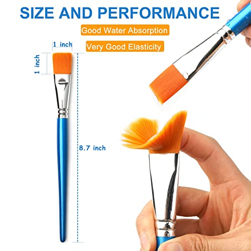 GACDR 1 Inch Flat Paint Brushes, 32 Bulk Acrylic Brushes for Watercolor - size: 1 inch 32 pieces