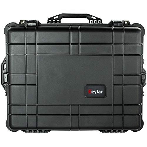 Eylar XL 23.75" Protective Roller Camera Hard Case for Cameras, Drones, Tools, and AV Equipment with IP67 Waterproof, Shock Resistant, and Customizable Foam Inserts (Black)