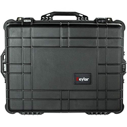 Eylar XL 23.75" Protective Roller Camera Hard Case for Cameras, Drones, Tools, and AV Equipment with IP67 Waterproof, Shock Resistant, and Customizable Foam Inserts (Black)