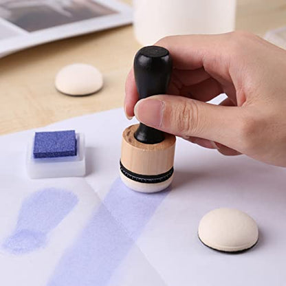 Mini Ink Blending Brushes Tools 2 Handle with 42 Refills Replacement Round Foams and 20 Plastic Storage Cases Stackable Jars Set for Scrapbooking Painting Art Supplies Tool Craft Cardmaking Drawing - color: 2 Handle+42 Domed Foam+20 Stackable Jars