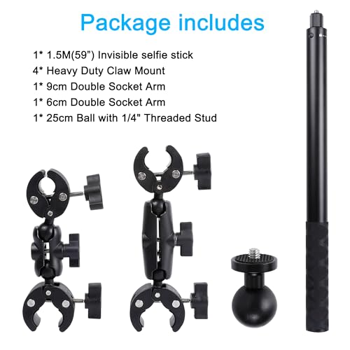 Motorcycle Mount kit for Insta360 X6 X5 X4 X3 X2 DJI OSMO 360 GoPro MAX 2