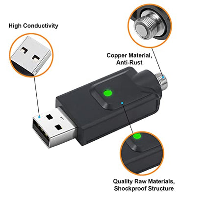 3-Pack Smart USB Thread Charger, Intelligent Battery Charger with LED Conversion Indicator Light, Fast Charging Overcharge Protection for Household Wireless Soldering Iron, Black