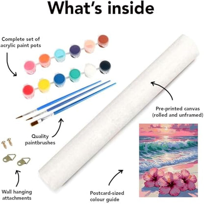 Ekuxom Beach Paint by Numbers Kit for Adults on Canvas for Beginners - color: Beach-1