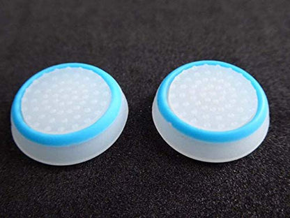 Silicone Thumb Stick Joystick Cap Analog Grip Thumbsticks Cap Cover Case for Switch NS Controller (White-Blue) - color: White-Blue