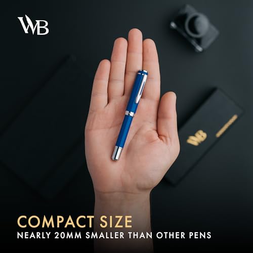Wordsworth & Black Mini Pocket Fountain Pen for Writing, Medium Nib, Blue - color: Imperial Blue
