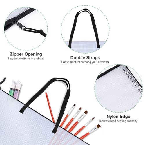 Opret Art Portfolio Bags 19X25 Inch with Handle and Zipper - color: 4 Pack