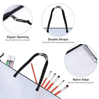Opret Art Portfolio Bags 19X25 Inch with Handle and Zipper - color: 4 Pack