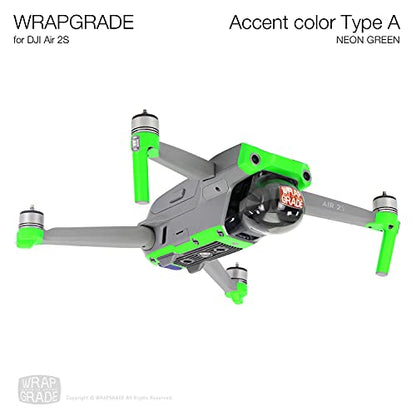 Wrapgrade Skin Compatible with DJI Air 2S | Accent Color A (NEON Green) - color: Neon Green