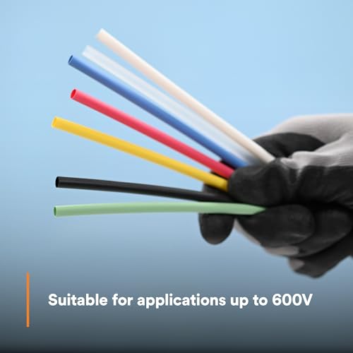 3M Heat Shrink Thin-Wall Tubing FP-301, Black, 1/8 in x 100 ft, 1 Spool