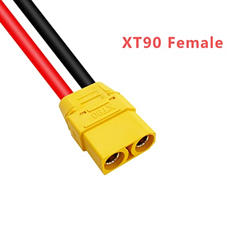 XT90 Female to XT90 Male Plug Extension Cable Lead 1 FT 10AWG Silicone Wire for RC Lipo Battery FPV Racing Drone Aircraft Model
