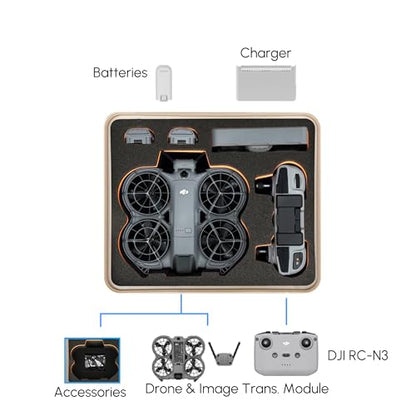 Waterproof Hard Case for DJI Drones Neo 2 | Custom Foam Insert | Impact Proof, Dustproof (Black) - color: Black