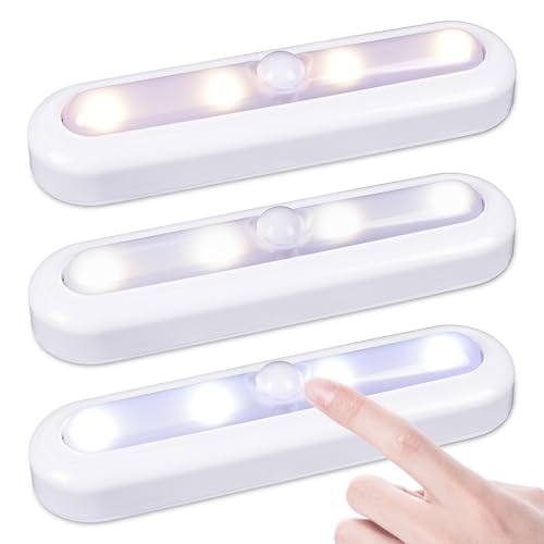 STAR-SPANGLED 7” Dimmable LED Stick on Push Tap Lights AAA Battery, 3 Pack - color: 3 Color Modes & Dimmable, size: 7 inch, Push Control (3 Pack)
