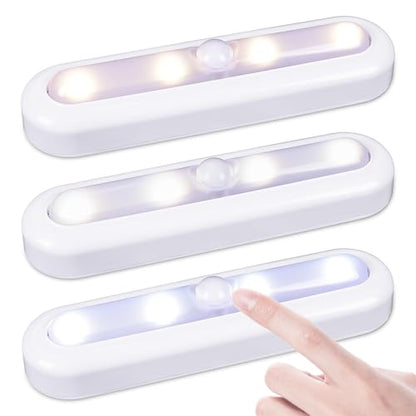 STAR-SPANGLED 7” Dimmable LED Stick on Push Tap Lights AAA Battery, 3 Pack - color: 3 Color Modes & Dimmable, size: 7 inch, Push Control (3 Pack)