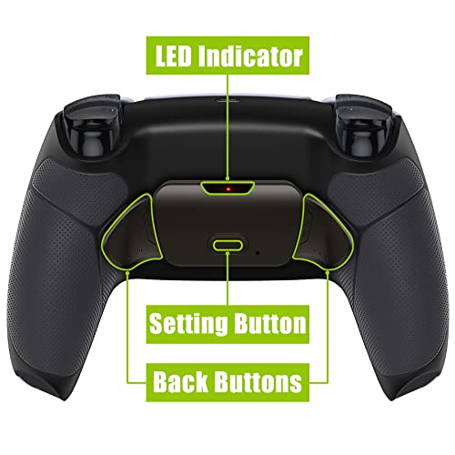 eXtremeRate Black Real Metal Buttons RMB RISE V3 Remap Kit for PS5 Controller BDM-030 040 050, Rubberized Grip Bottom Shell Upgraded Programable Back Buttons Set for PS5 Controller - NO Controller - color: Black