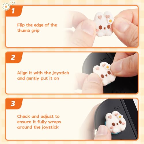 GeekShare 4PCS Thumb Grip Caps for Switch 2, Cute Silicone Joystick Caps Soft Thumbstick Cover Compatible with Switch 2025 - Rabbit & Carrot - color: Rabbit & Carrot