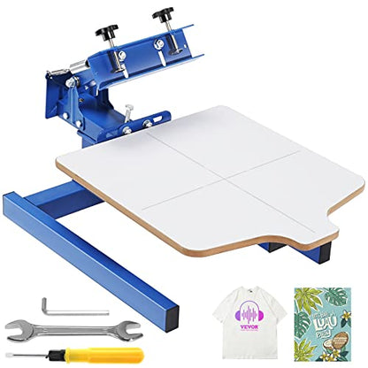 VEVOR Screen Printing Machine 1 Color 1 Station Silk Screen Printing Press - color: White