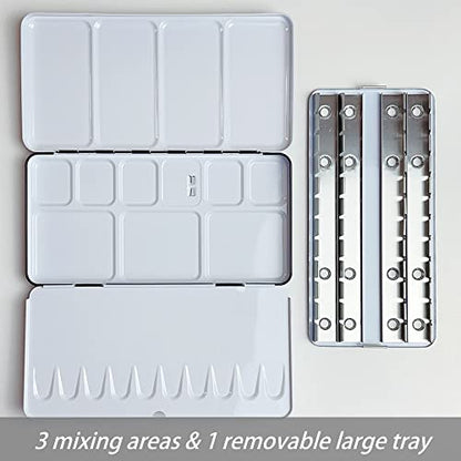 FCLUB Large Empty Watercolor Tin Palette for 48 Half Pans or 28 Full Pans - style: Empty Tin Box (48)