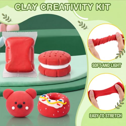 Air Dry Clay Bulk, Modeling Clay for Kids, 100 Pcs, Red - color: Red