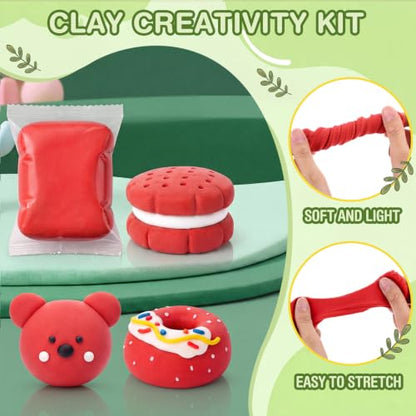 Air Dry Clay Bulk, Modeling Clay for Kids, 100 Pcs, Red - color: Red