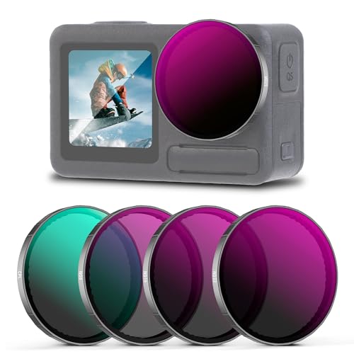 Walking Way Camera Lens Filters ND PL Set Compatible with DJI Osmo Action 4/5 Pro Accessories Kit, 4 Pack CPL ND8 ND16 ND32 Camera Lens Polarizing Neutral Density Filters Multicoated HD Optical Glass - style: CPL/ND8/ND16/ND32