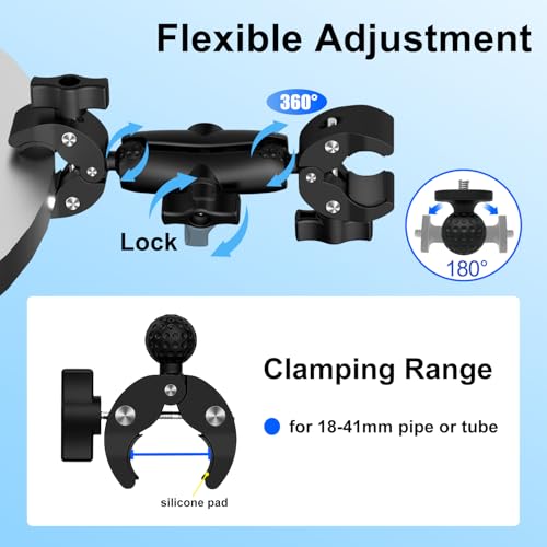 Motocycle Camera Mount w 43" Invisible Stick compatible for Insta360 X5-X