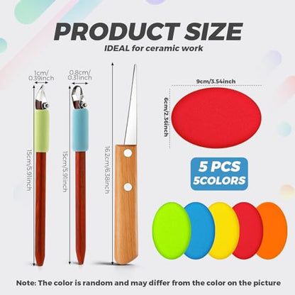 Leriton 2 Pack Clay Carving Tools Pottery Scrapers, Set 1, Multicolor - color: Multicolor, style: Set 1