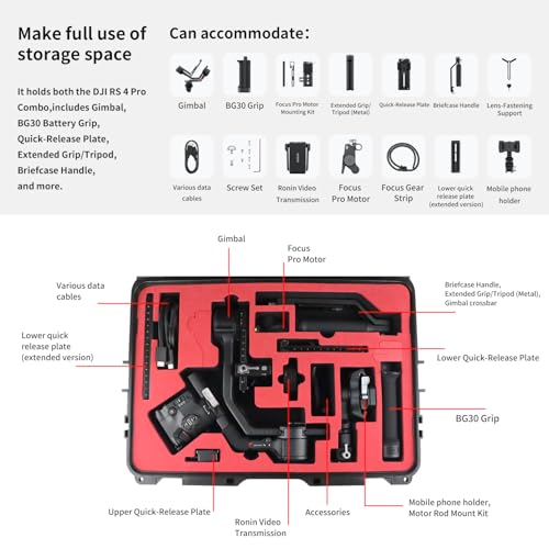 Ronin RS 4 Carrying Case for DJI RS4/RS 4 Pro,Black[Case Only]