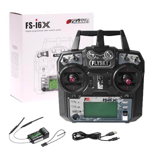 Flysky FS-i6X 2.4GHz 10CH AFHDS 2A RC Transmitter with FS-iA6B Receiver for RC Drone Airplane Helicopter