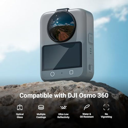 NEEWER ND Filter Set Compatible with DJI Osmo 360 Only, ND16 (4 Stops) Snap On Multicoated Optical Glass Neutral Density Lens Filter Action Camera Accessories with Screen Protector, 2 Pack - style: 2 Packs ND16