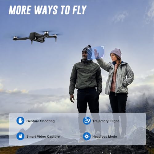2K Video Drone with Camera for Adults, LCD Screen Remote Controller, 36 Min Flight Time, CHUBORY A68 Foldable Drone, 90° Adjustable Camera, Optical Flow Hover, 2 Batteries, Headless Mode, 3 Speed, Gesture Photo Video, App Control, 4GB MicroSD Card - color