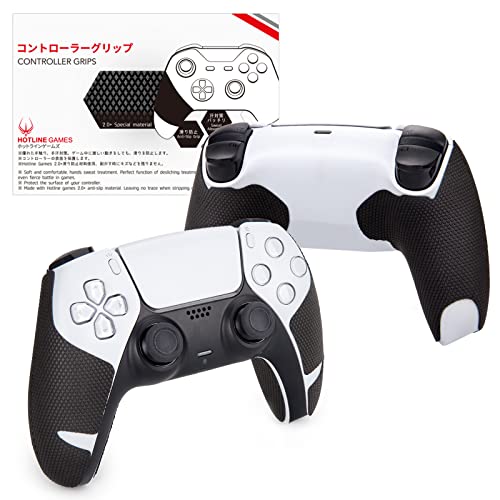 HOTLINEGAMES Controller Grips Compatible with PS5 Dualsense, PlayStation 5 Controller Accessories, Skin Kit, Anti-Slip Grip Tape, Sweat-Absorbent, Easy to Apply (Handle Grips) - color: For PS5 Controller Grip, size: Handle Grips (4PCS)