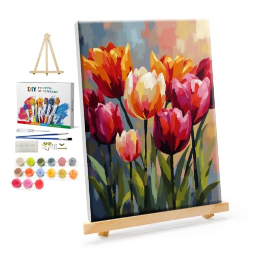 YOYA Framed Paint by Numbers Kit for Adults - Flower Paint by Number - color: Tulip 036