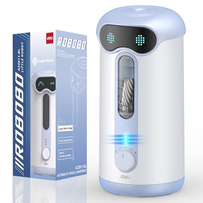 deli Electric Pencil Sharpener, Fully Automatic Pencil Sharpener, Blue - color: Blue