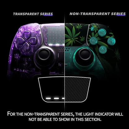 eXtremeRate Full Set Shell with Buttons Touchpad Cover Compatible with p s 5 Edge Controller, Green Weeds Replacement Decorative Trim Shell Front Back Plates Compatible with p-s-5 Edge Controller - color: Green Weeds