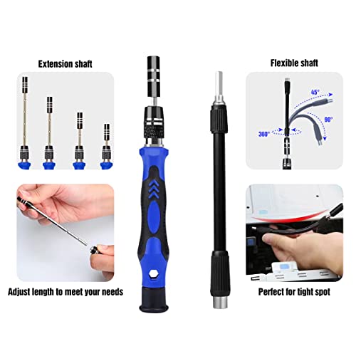 142 IN 1 Professional Computer Repair Tool Kit, Precision Screwdriver Set with 120 Bits Magnetic Repair Tool Kit for iPhone, MacBook, Computer, Laptop, PC, Tablet, PS4, Game Console, and Others