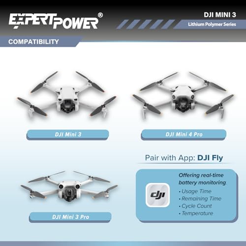 ExpertPower 3 Pack: 3850mAh High Capacity Replacement Battery for DJI Mini 3, Mini 3 Pro Intelligent Flight Battery - style: 3 Battery