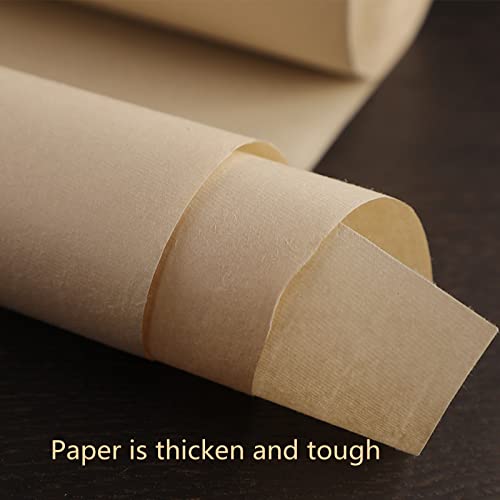 MEGREZ Roll Pack Thicken Chinese Calligraphy Paper - color: Yellow, size: 13.8 in x 328 ft